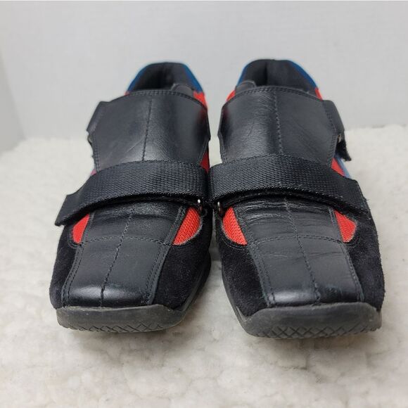 Prada Sport Womens Sneaker Shoes Sise 9 Black Red Blue Strappes Closure - Picture 2 of 16